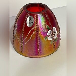 Replacement VTG Fenton Amberina Iridescent Ruby Red Carnival Hand Painted Glass